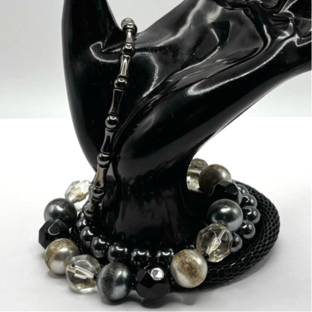 Black Beaded Bracelet Bundle